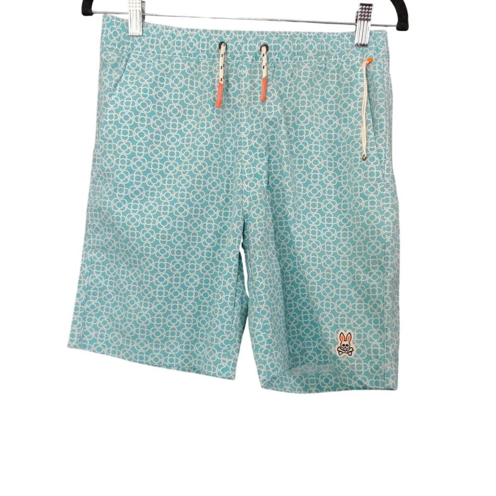 Psycho Bunny Light Blue Geometric Boys Shorts 14 /16